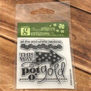 STUDIO G SAINT PATRICKS DAY CLING STAMP POT O GOLD THIS WAY BY KOLETTE HALL
